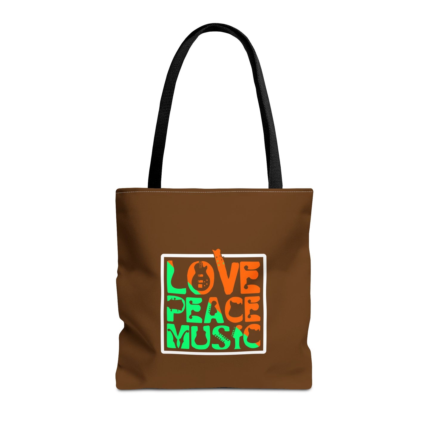 Love Peace Music Tote Bag (AOP)
