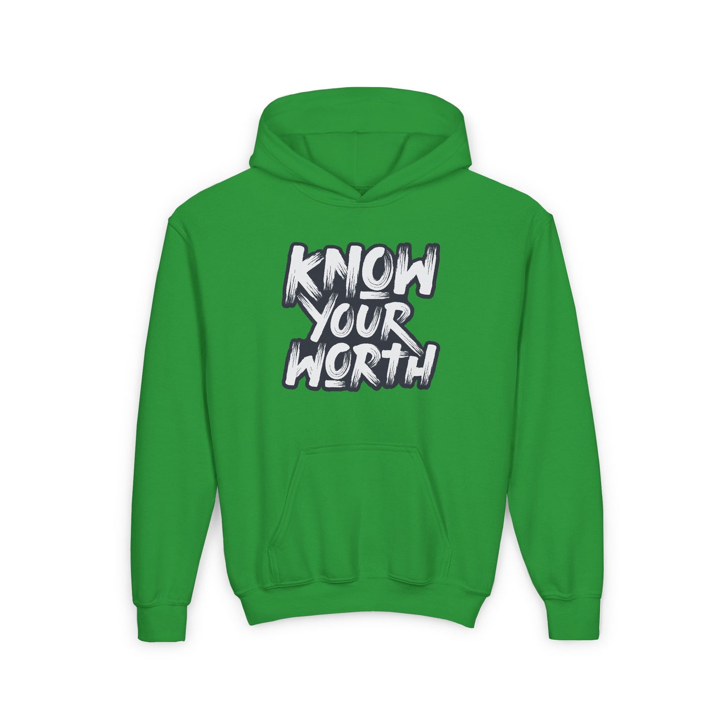 Know Your Worth Youth Heavy Blend Hooded Sweatshirt