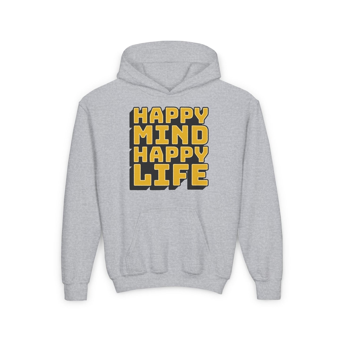 Happy Mind Happy Life Youth Heavy Blend Hooded Sweatshirt