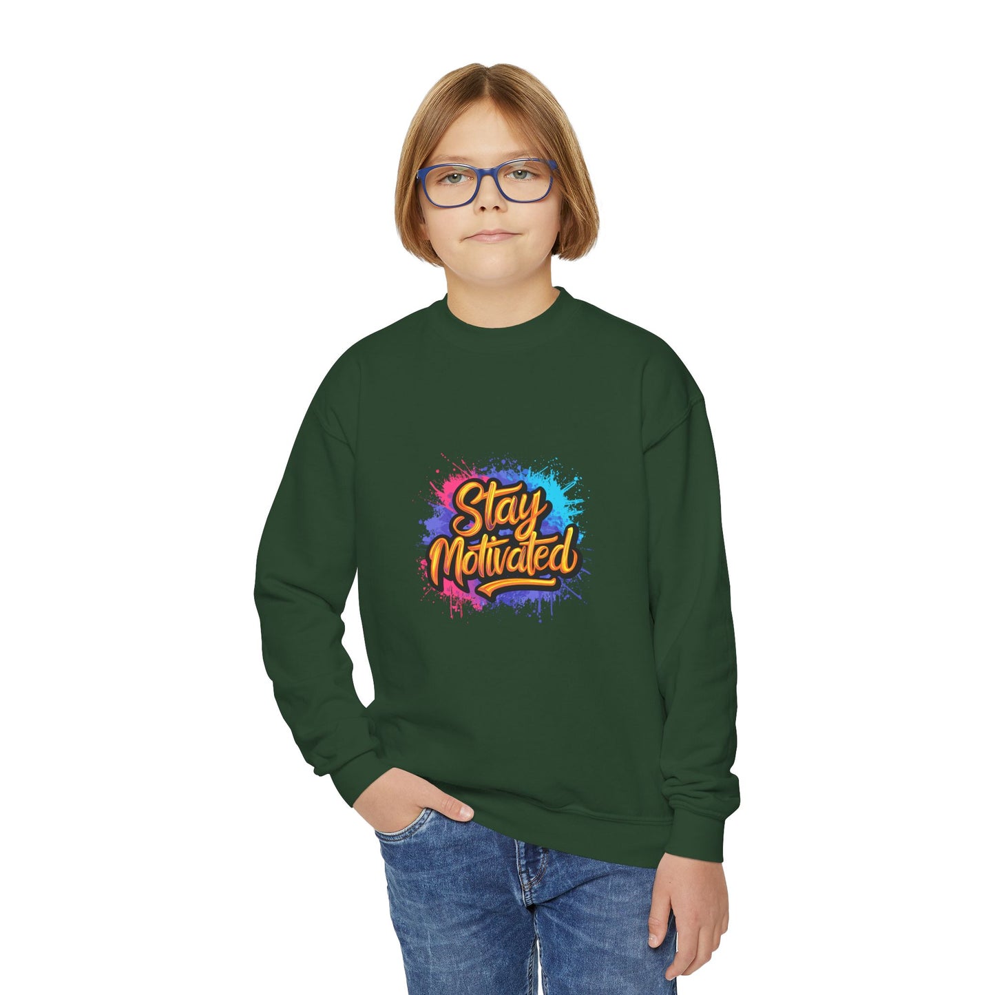 Stay Motivated Youth Crewneck Sweatshirt