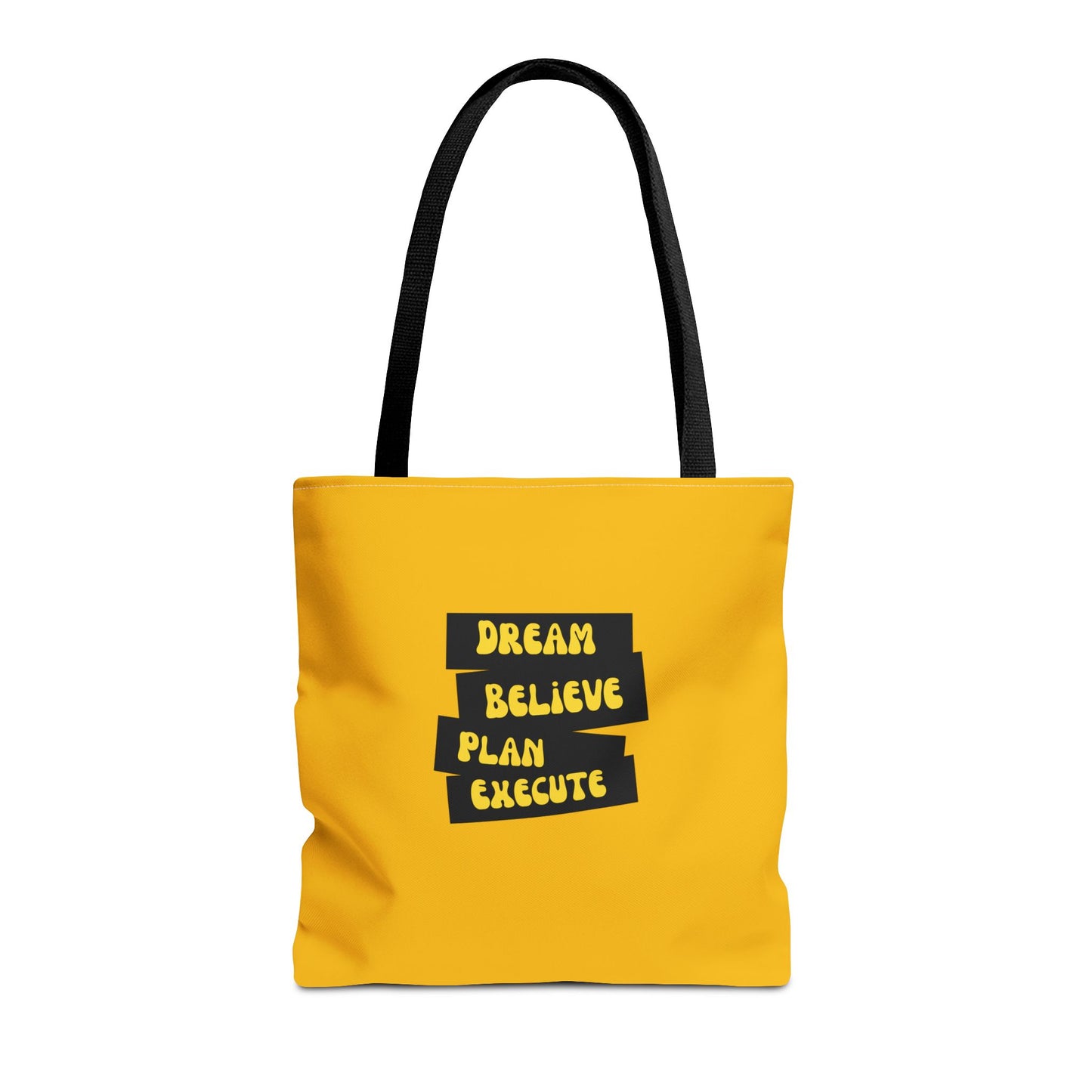 Dream Believe Plan Execute Tote Bag (AOP)