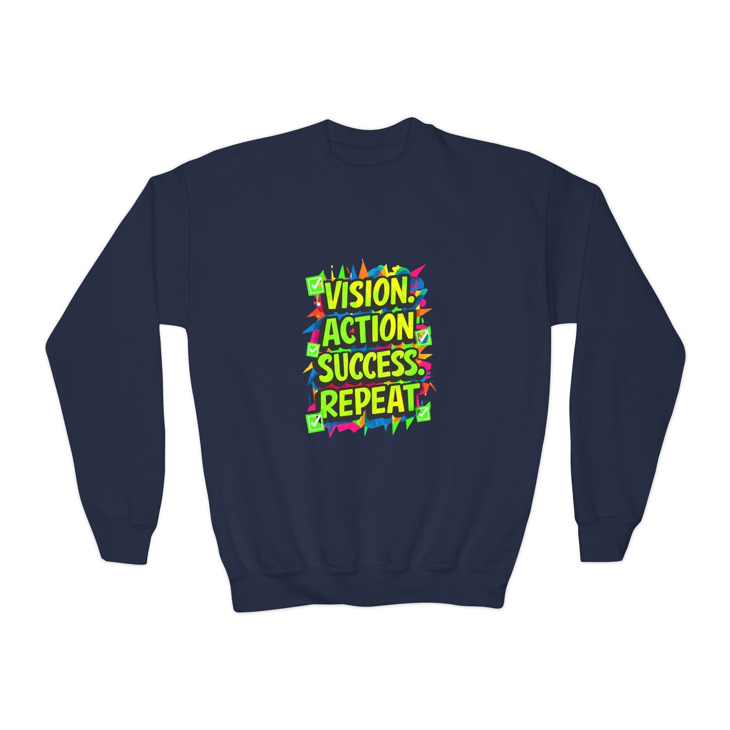 Vision Action Success Repeat Youth Crewneck Sweatshirt
