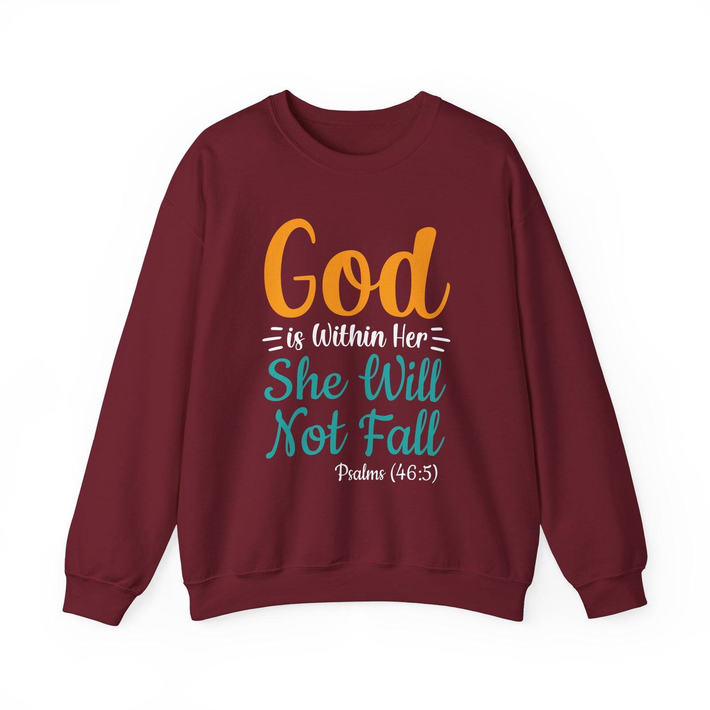 God Is Within Her She Will Not Fall Unisex Heavy Blend™ Crewneck Sweatshirt