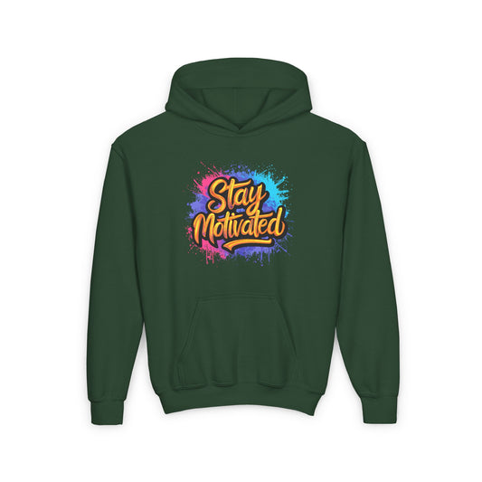 Stay Motivated Youth Heavy Blend Hooded Sweatshirt