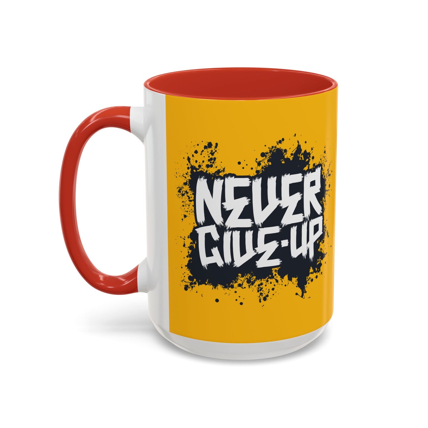 Never Give Up Accent Coffee Mug (11, 15oz)