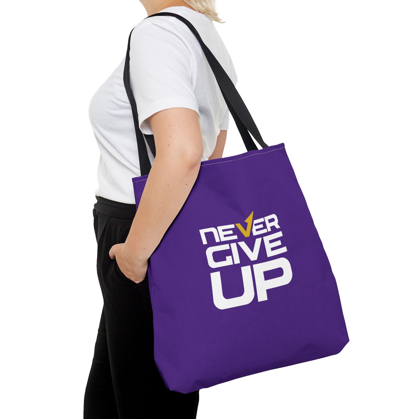 Never Give Up Tote Bag (AOP)