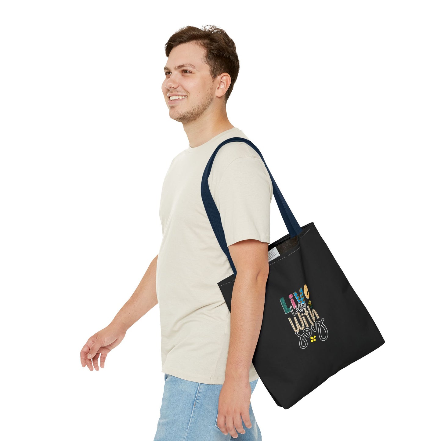 Live Life With Joy Tote Bag (AOP)