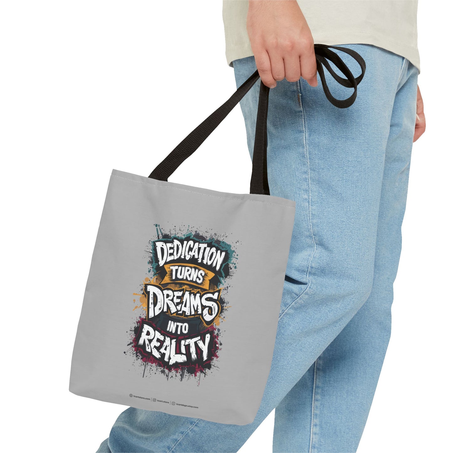 Dedication Turns Dreams Into Reality Tote Bag (AOP)