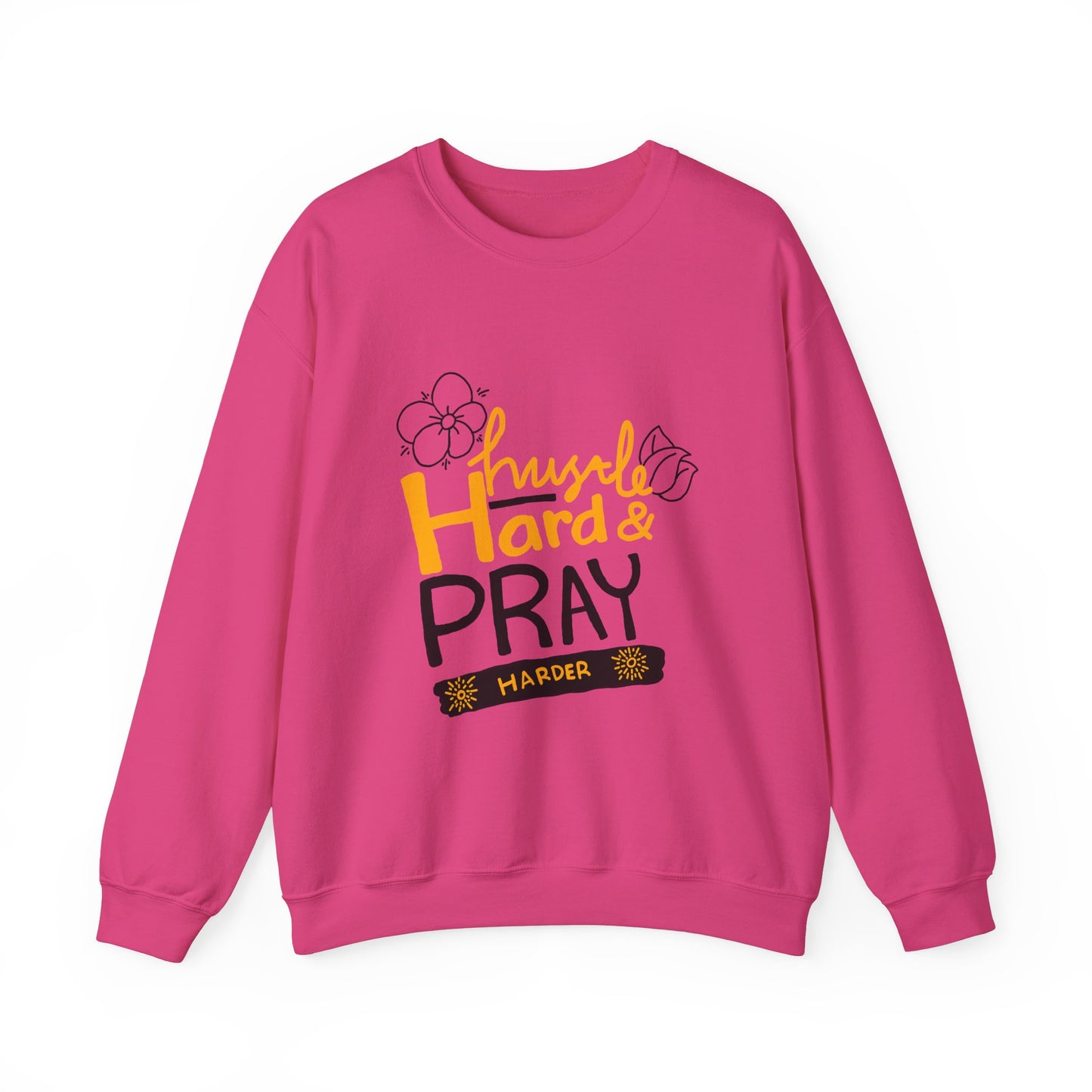 Hustle Hard And Pray Harder Unisex Heavy Blend™ Crewneck Sweatshirt