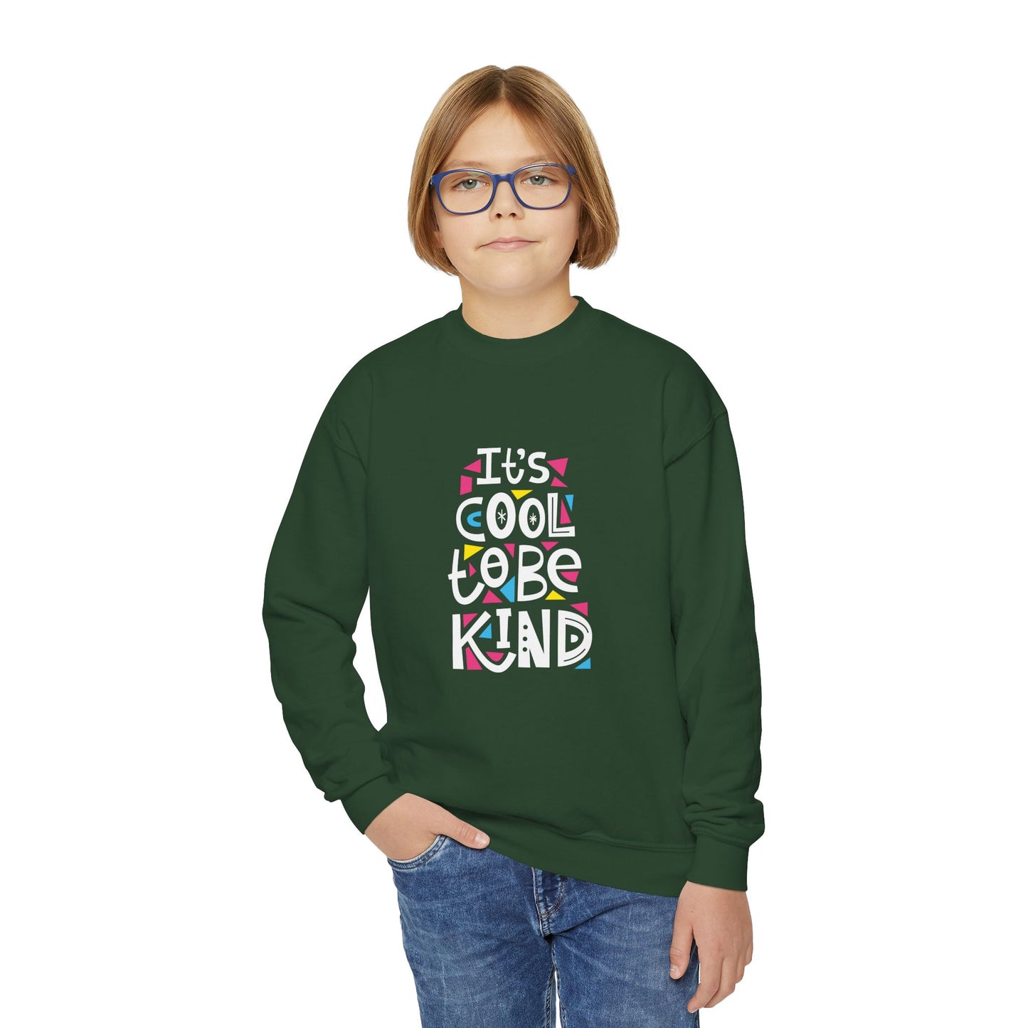 It's Cool To Be Kind Youth Crewneck Sweatshirt