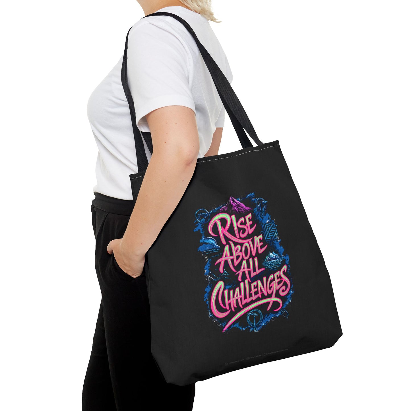 Rise Above All Challenges Tote Bag (AOP)