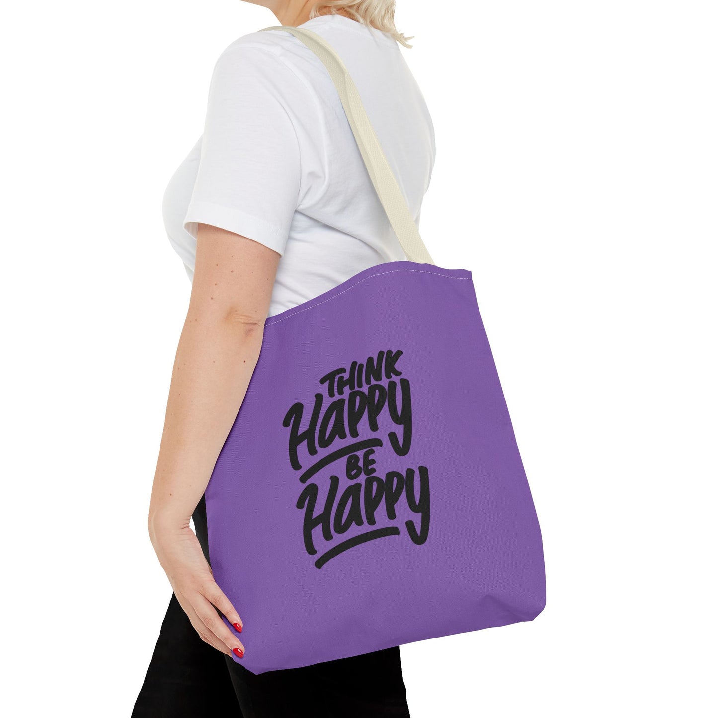 Think Happy Be Happy Tote Bag (AOP)