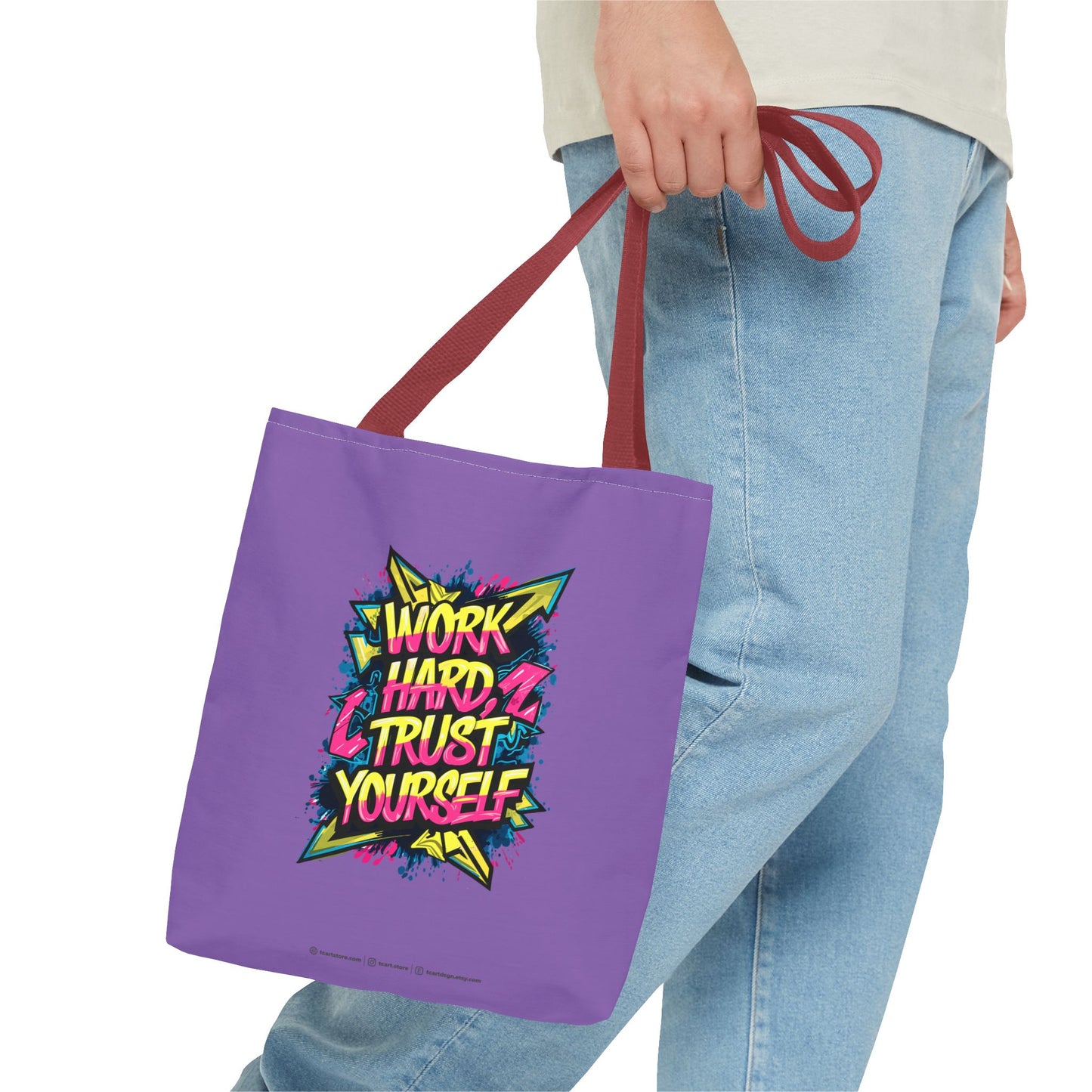 Work Hard Trust Yourself Tote Bag (AOP)