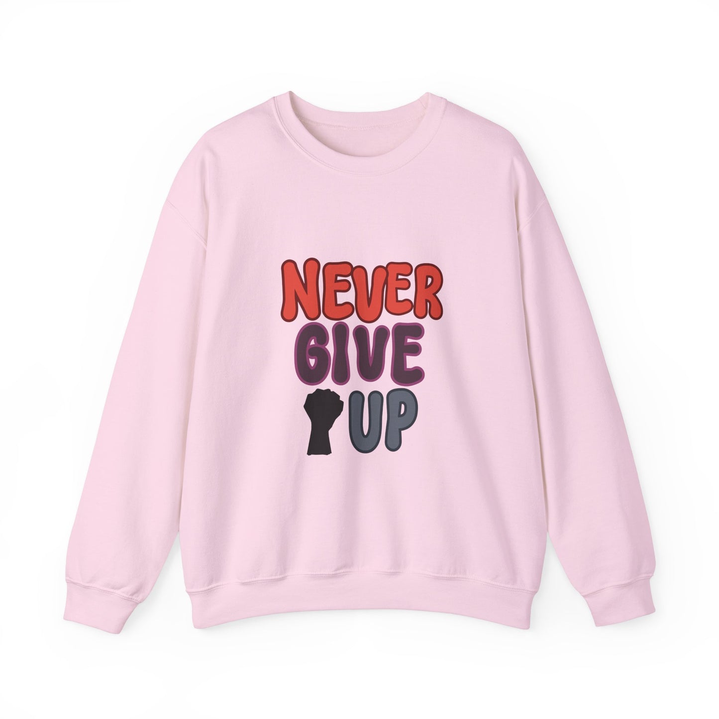 Never Give Up Unisex Heavy Blend™ Crewneck Sweatshirt