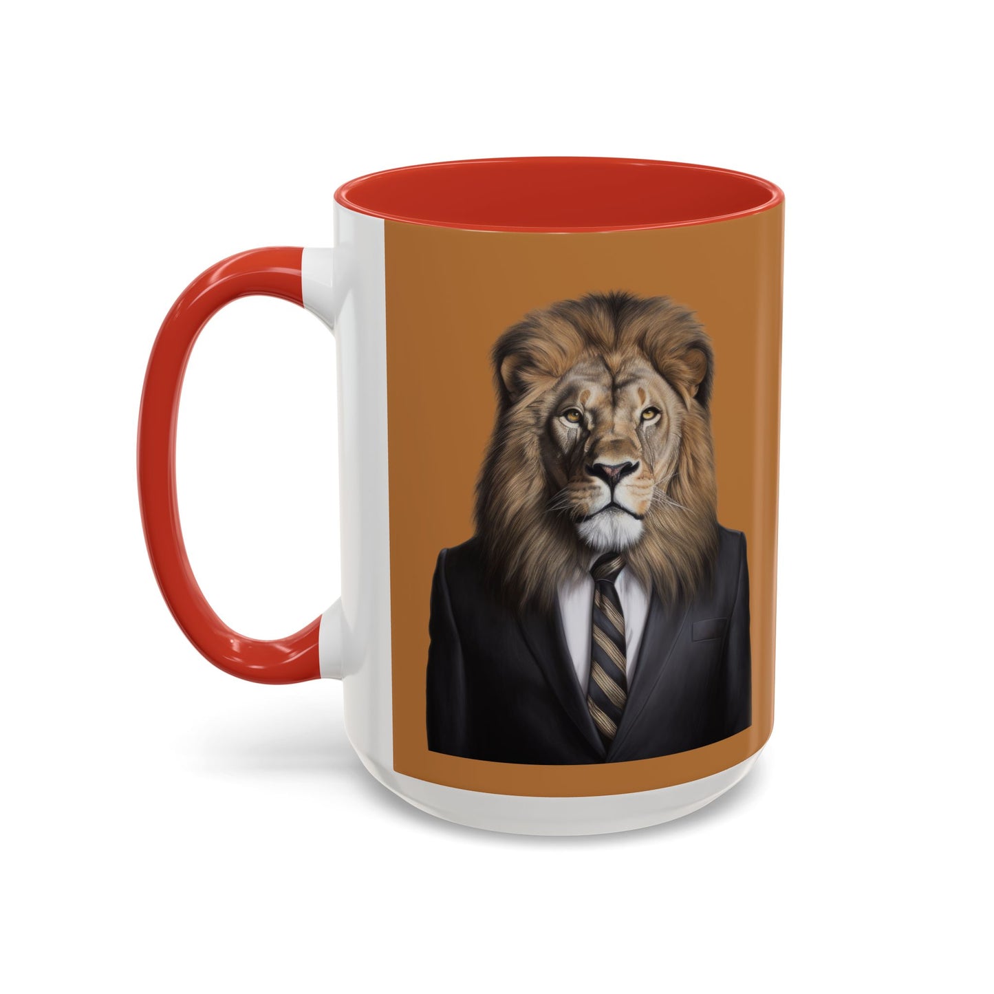 Lion Business Person Accent Coffee Mug (11, 15oz)