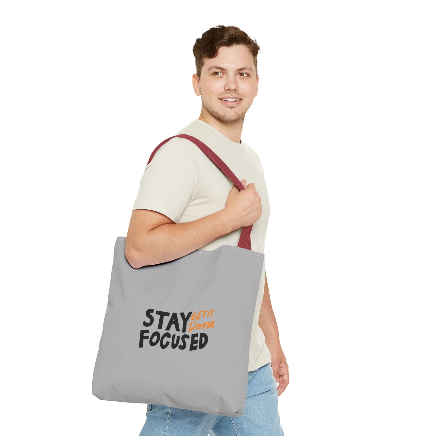 Stay Focused Get It Done Tote Bag (AOP)