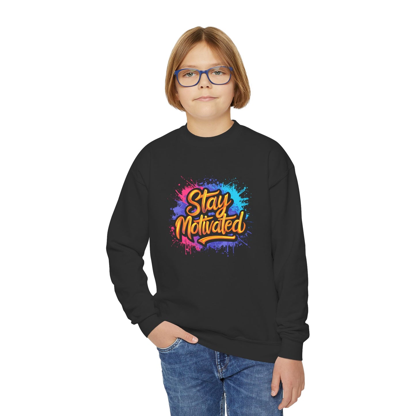 Stay Motivated Youth Crewneck Sweatshirt