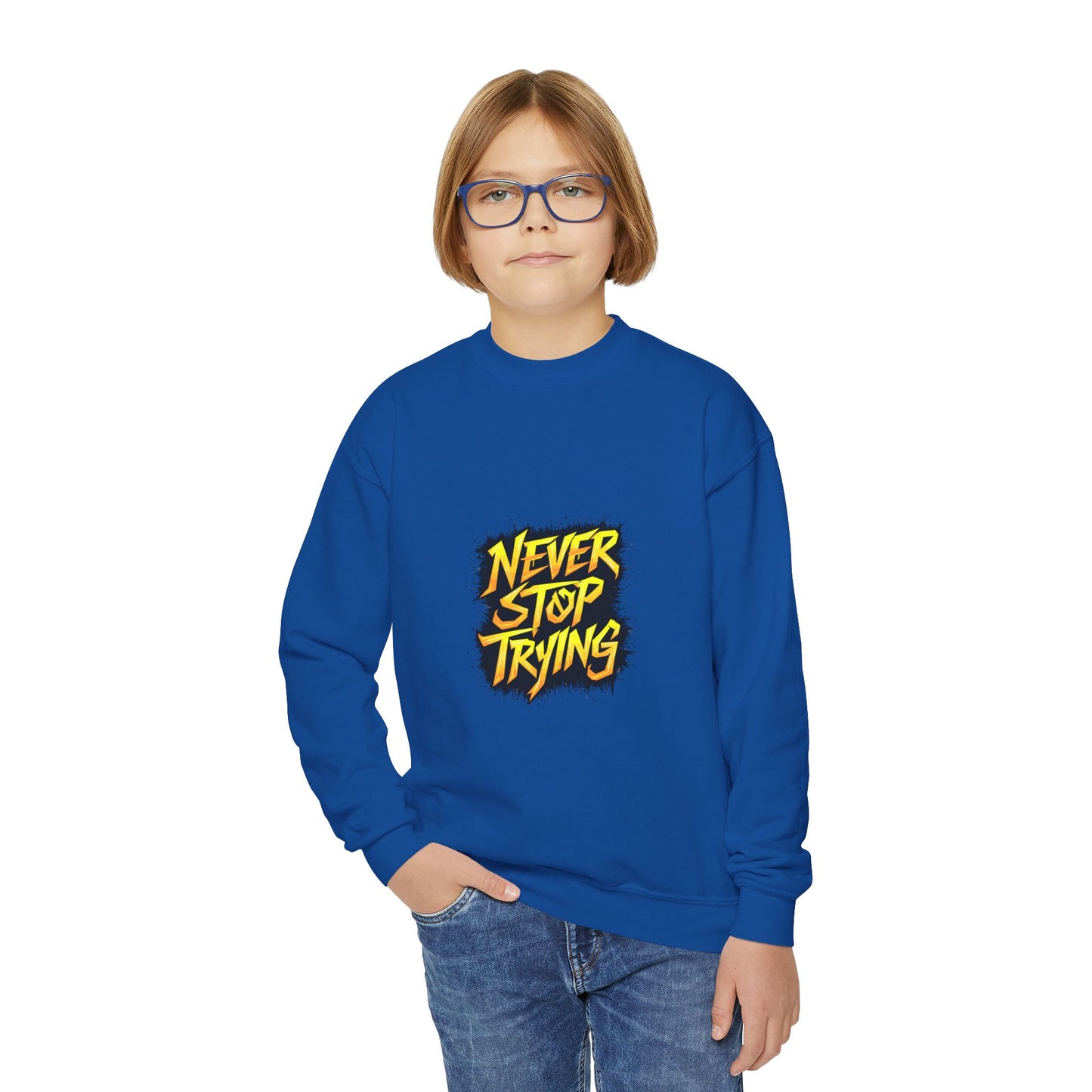 Never Stop Trying Youth Crewneck Sweatshirt