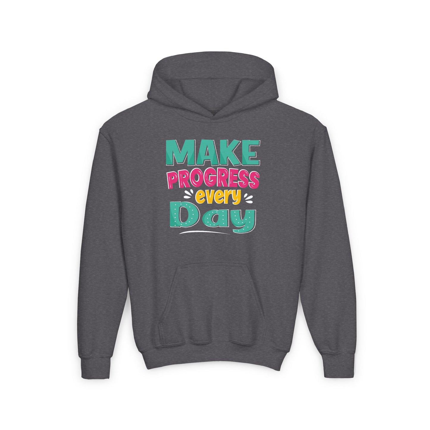 Make Progress Every Day Youth Heavy Blend Hooded Sweatshirt