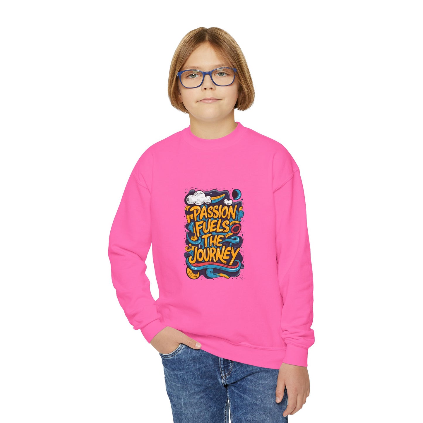 Passion Fuels The Journey Youth Crewneck Sweatshirt