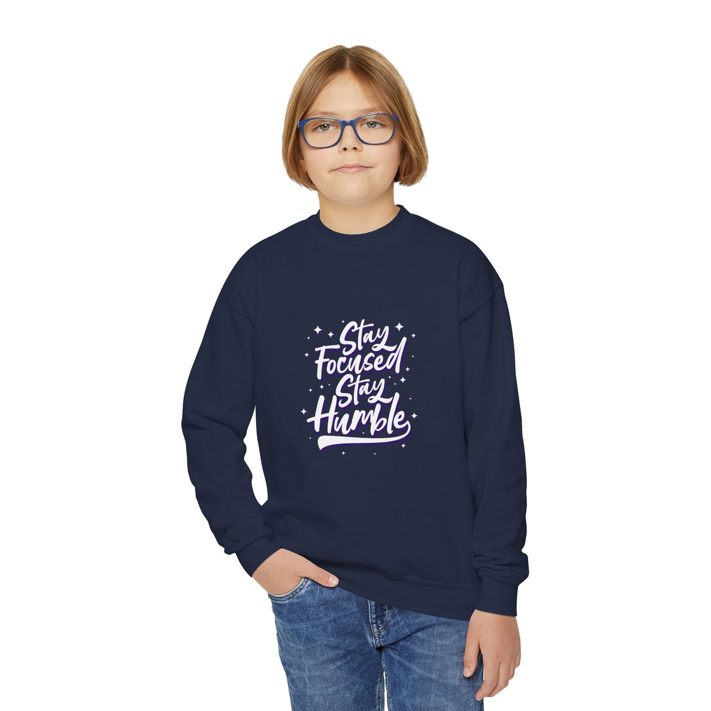 Stay Focused Stay Humble Youth Crewneck Sweatshirt