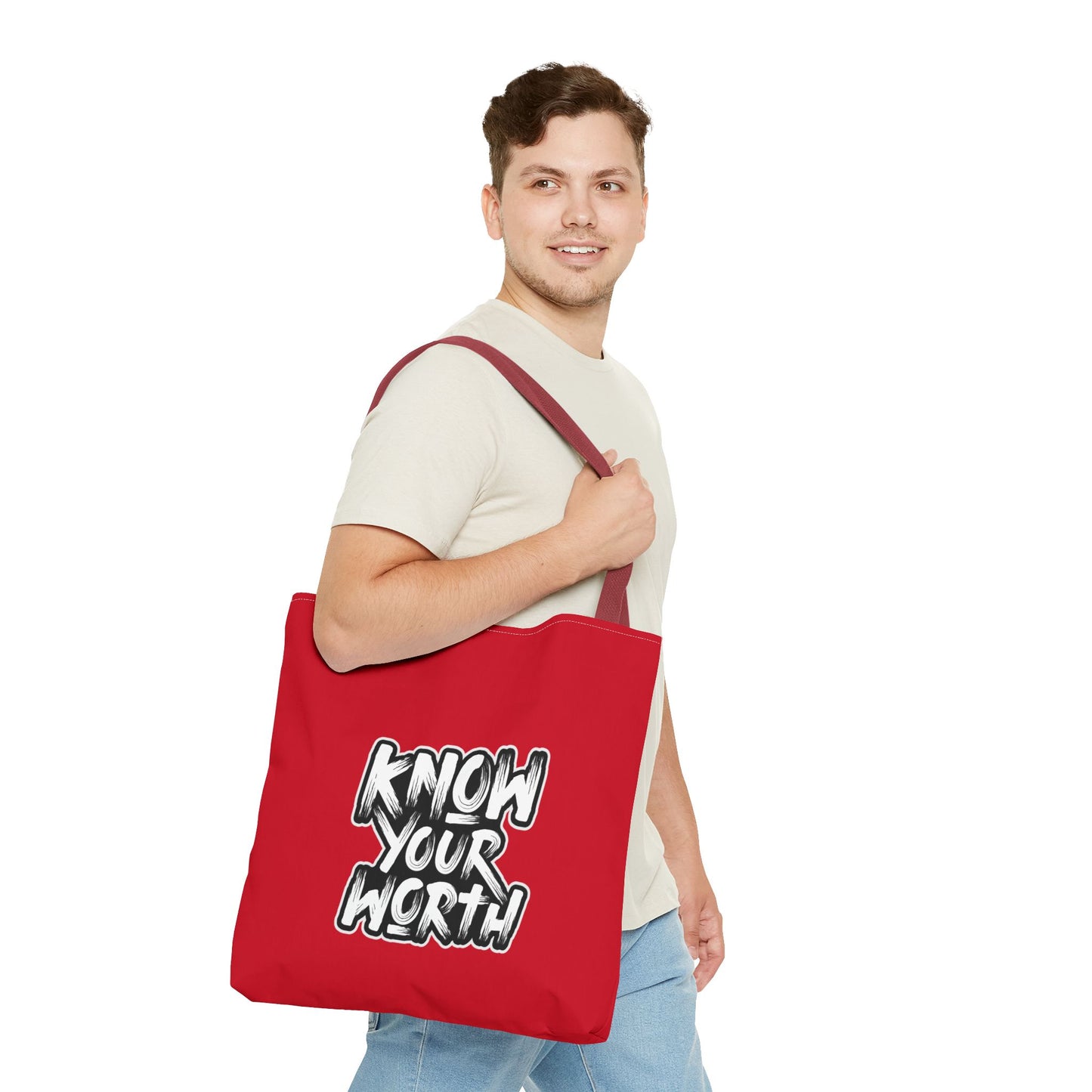 Know Your Worth Tote Bag (AOP)
