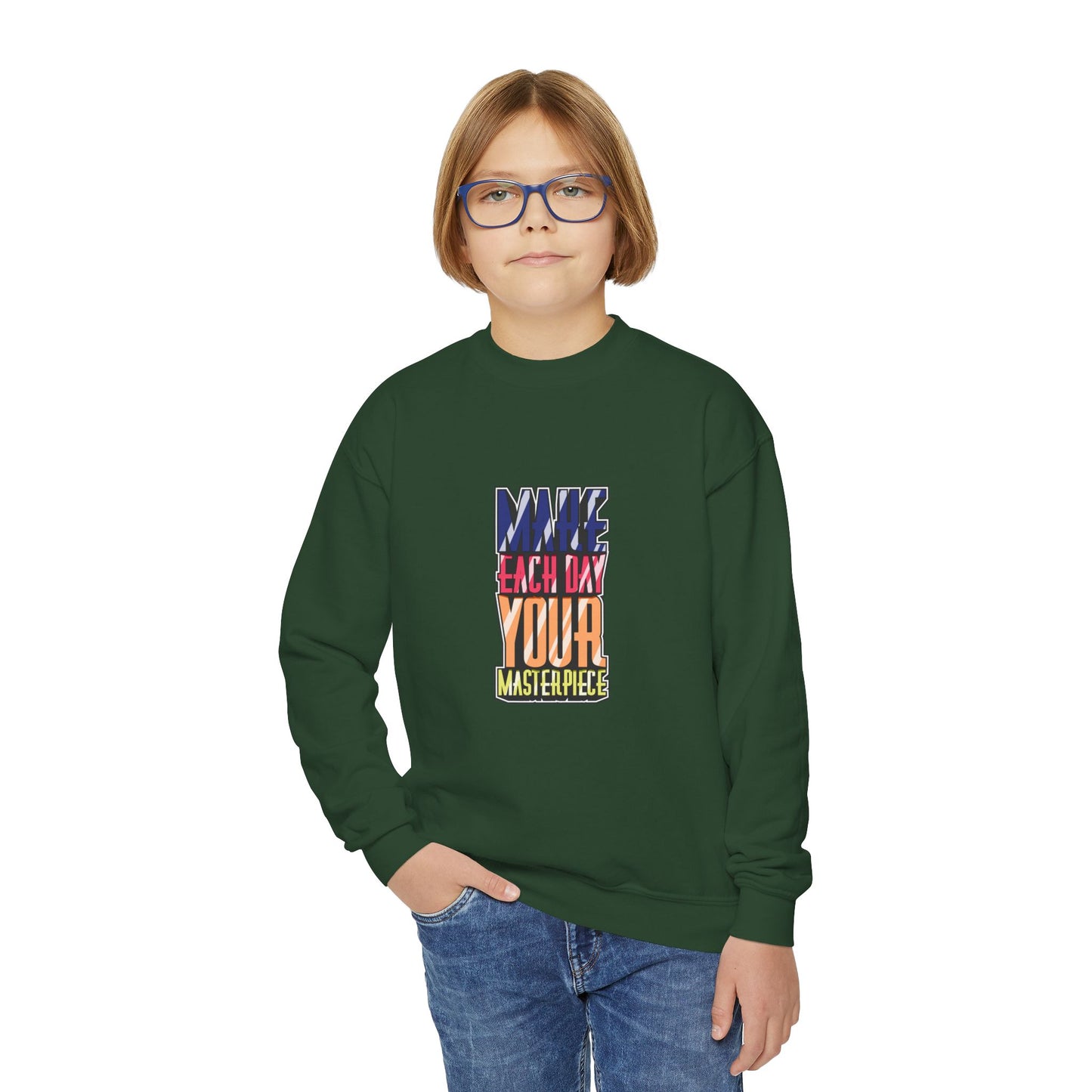 Make Each Day Your Masterpiece Youth Crewneck Sweatshirt