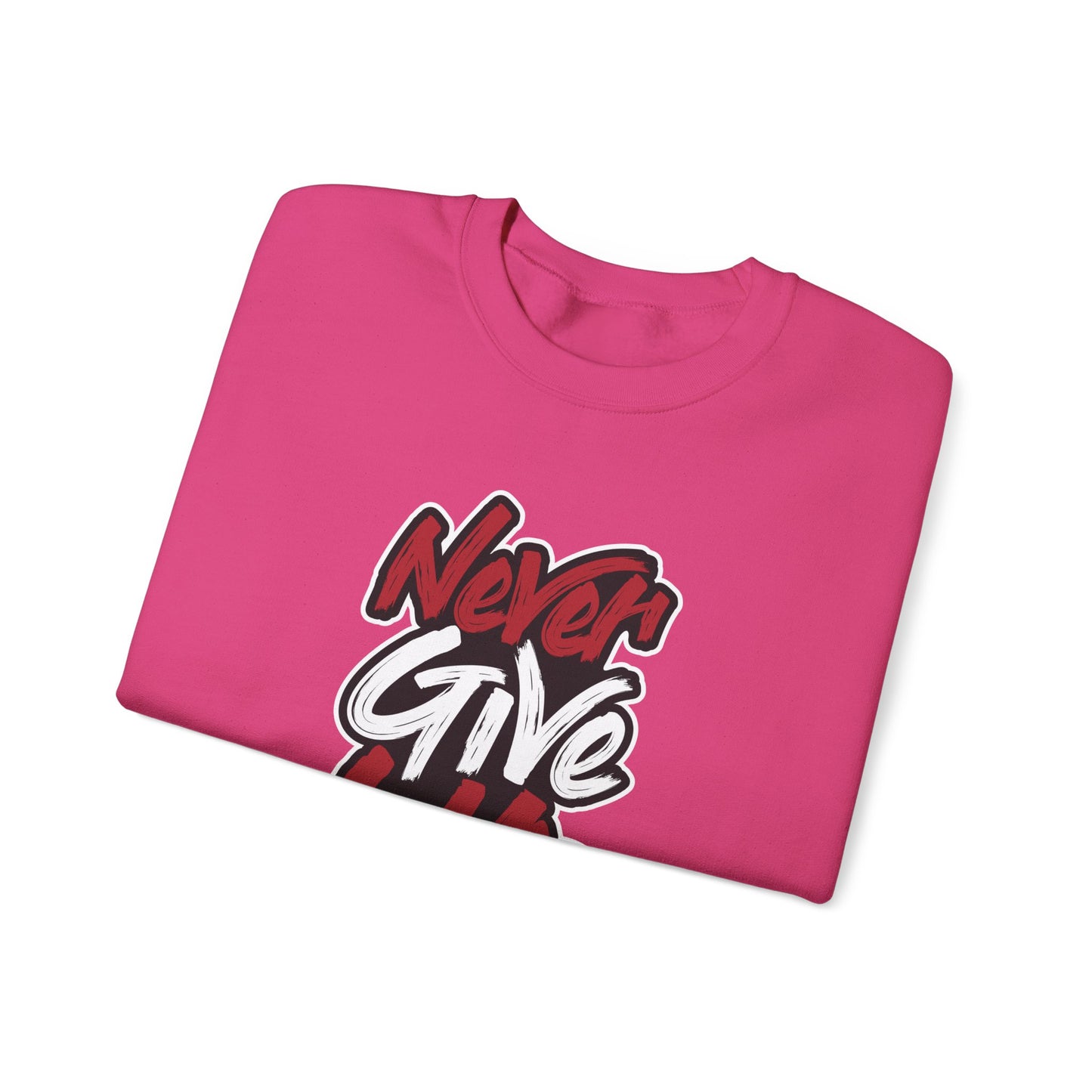 Never Give Up Unisex Heavy Blend™ Crewneck Sweatshirt