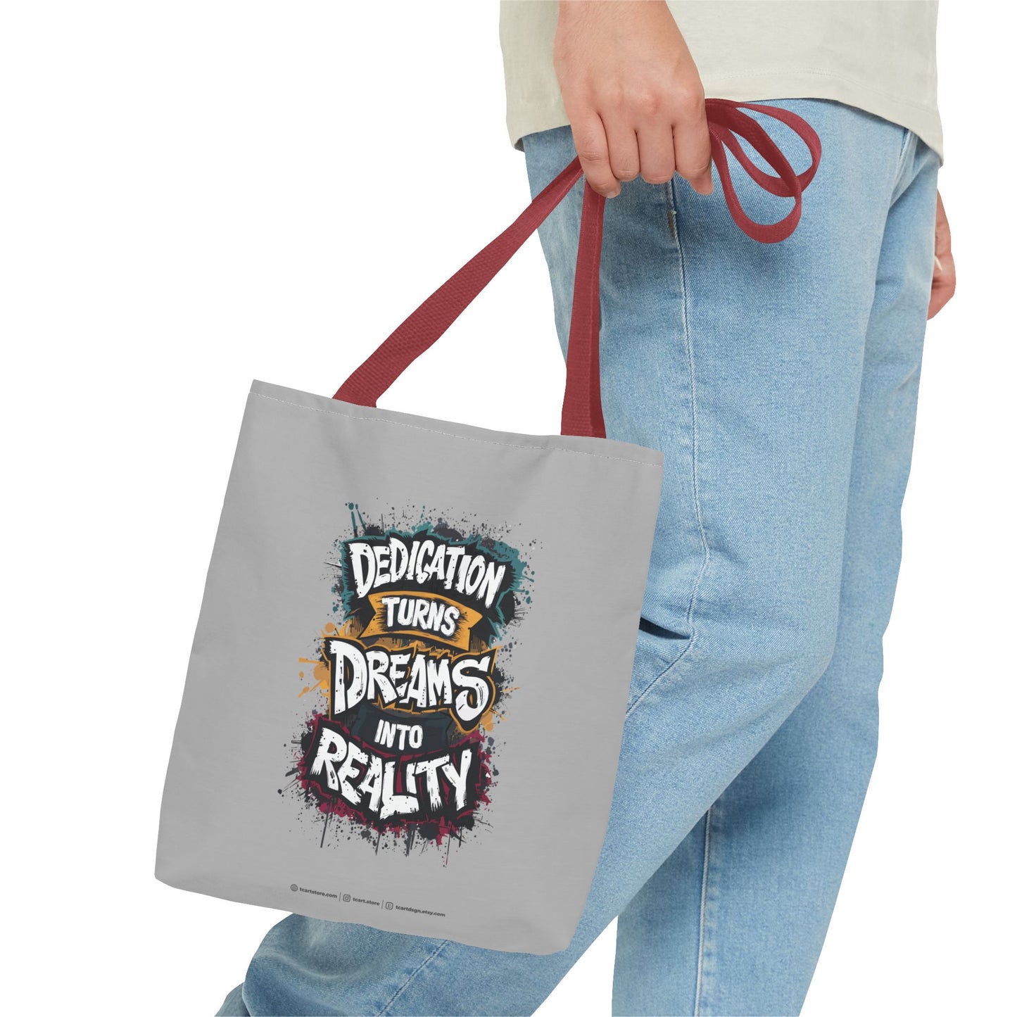 Dedication Turns Dreams Into Reality Tote Bag (AOP)