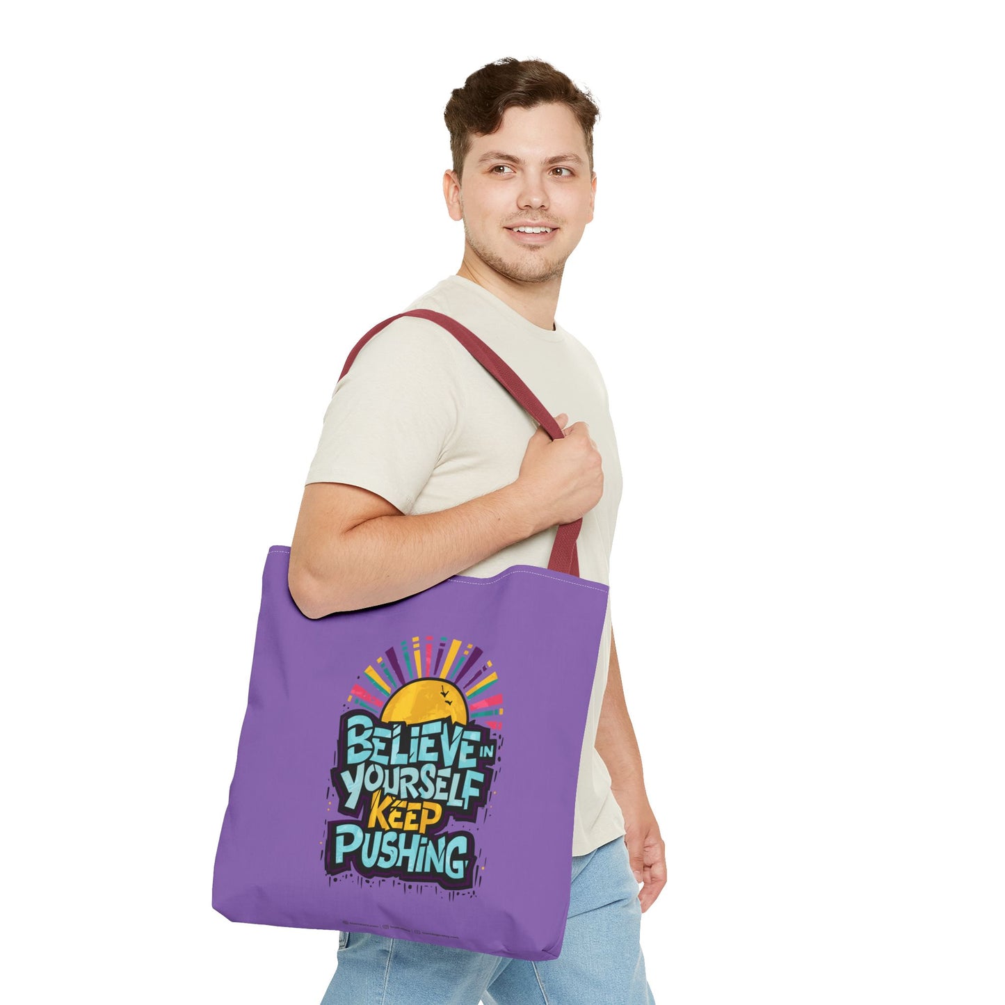 Believe In Yourself Keep Pushing Tote Bag (AOP)