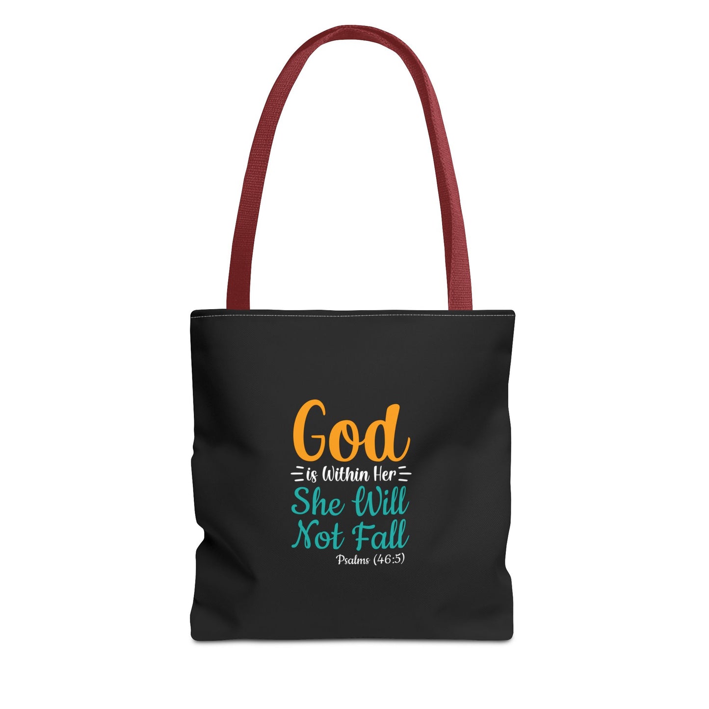 God Is Within Her She Will Not Fall Tote Bag (AOP)