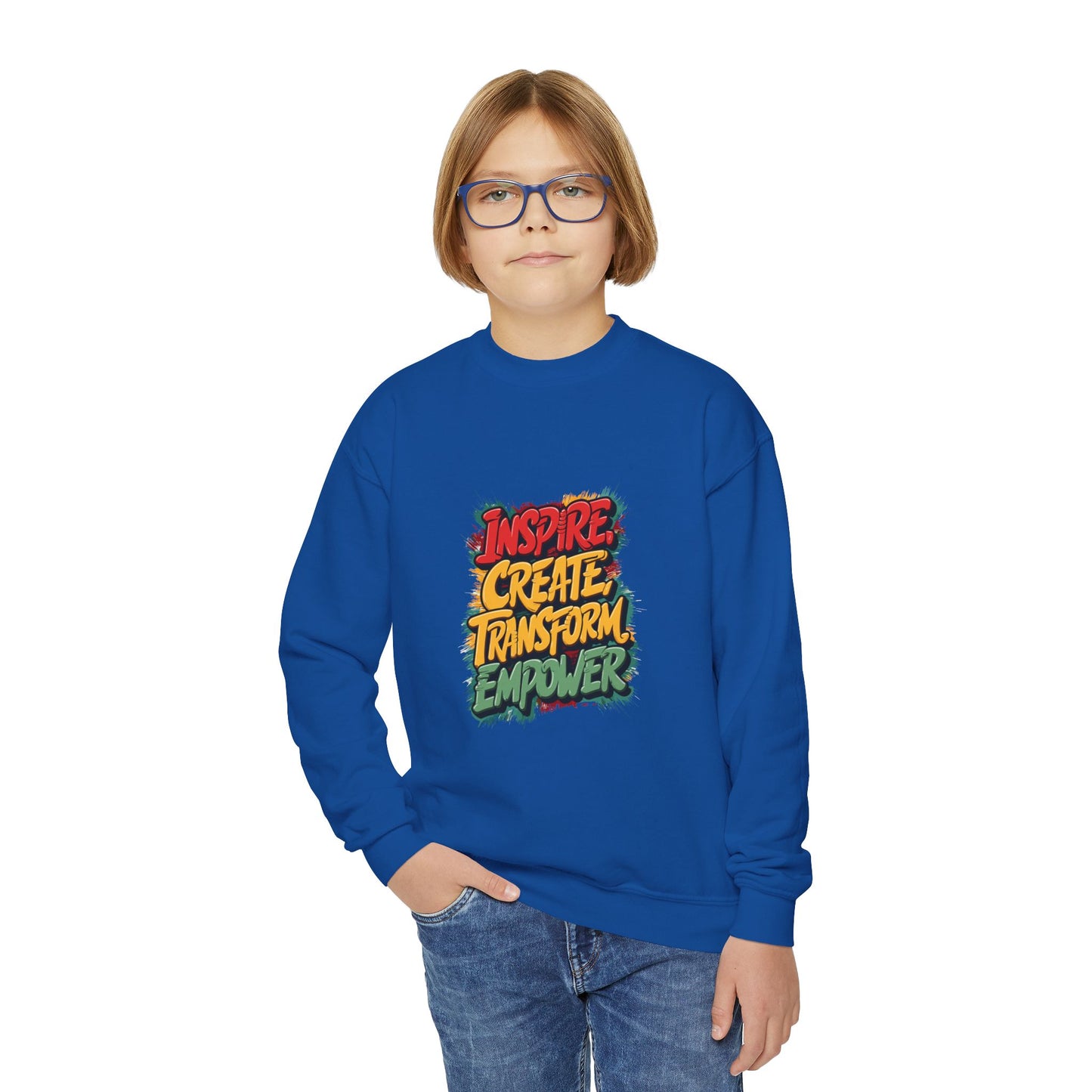 Inspire Create Transform Empower Youth Crewneck Sweatshirt