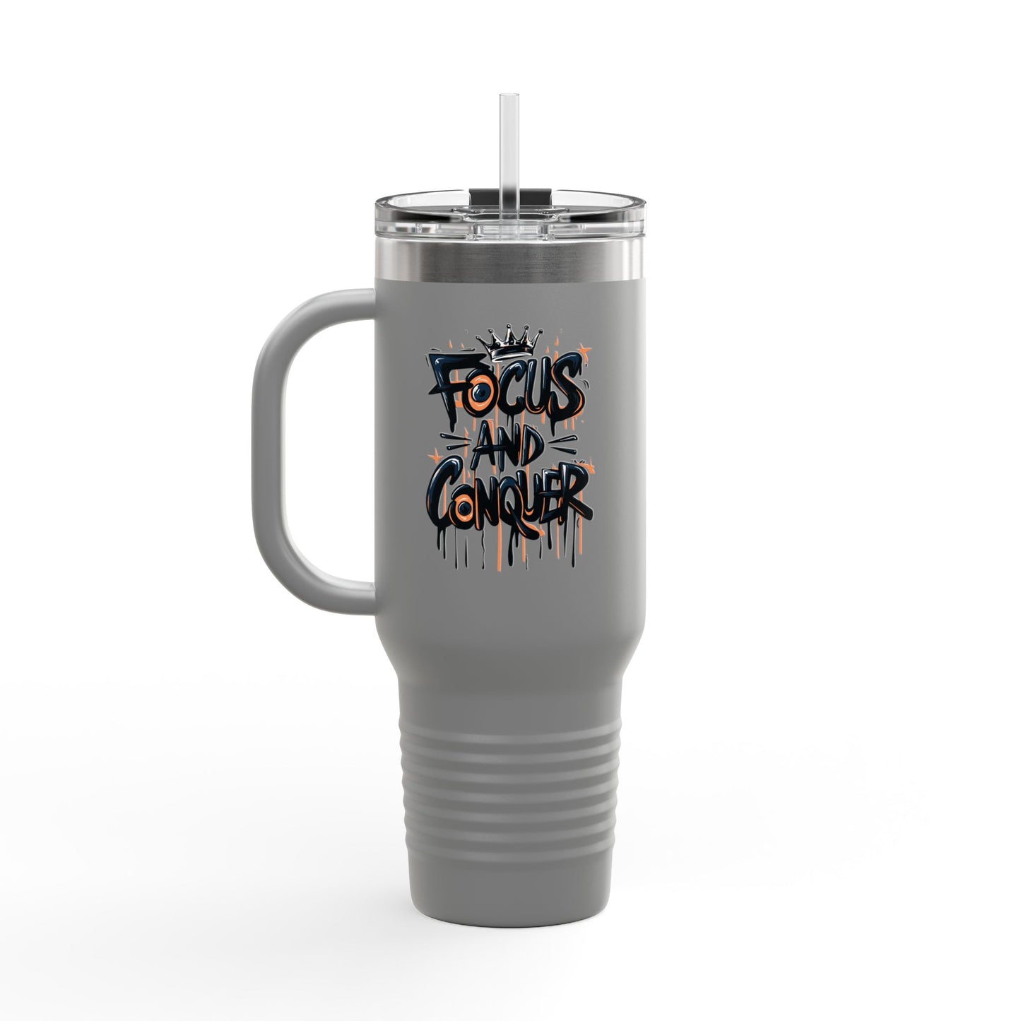 Focus And Conquer Insulated Travel Mug, 40oz