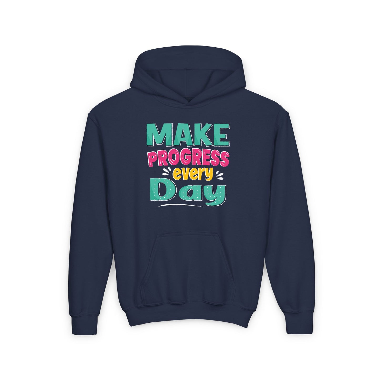 Make Progress Every Day Youth Heavy Blend Hooded Sweatshirt