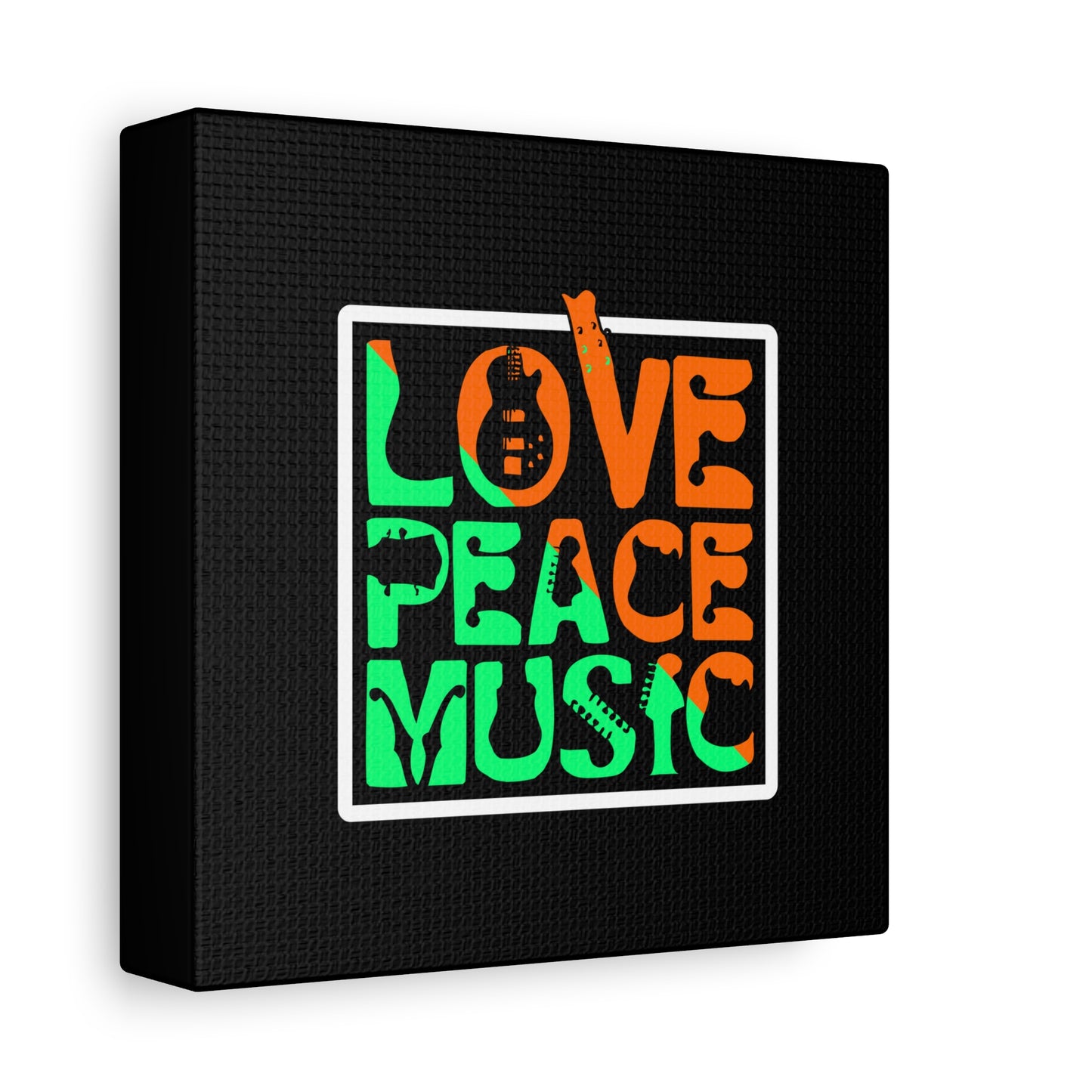 Love Peace Music Matte Canvas, Stretched, 1.25"