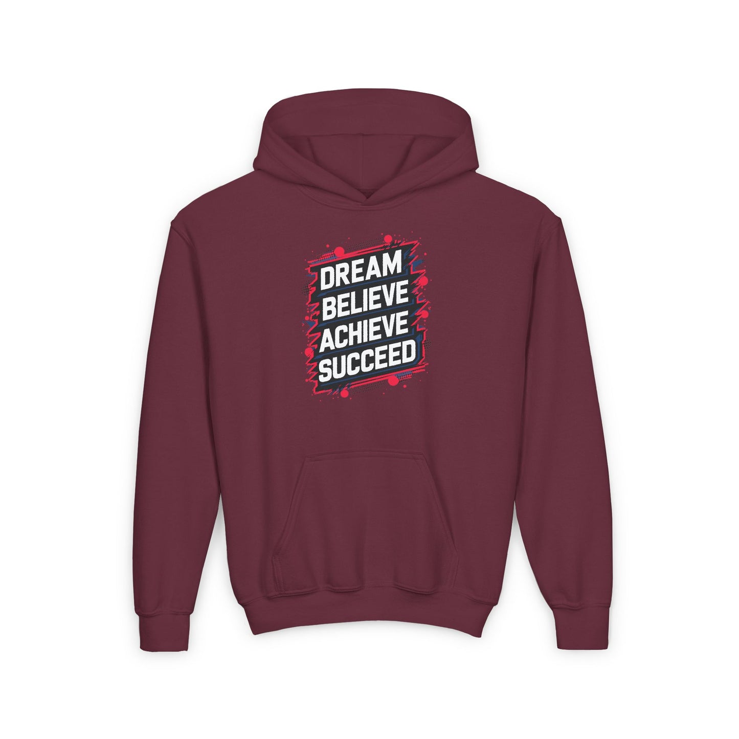 Dream Velieve Achieve SucceedDream Velieve Achieve Succeed Youth Heavy Blend Hooded Sweatshirt
