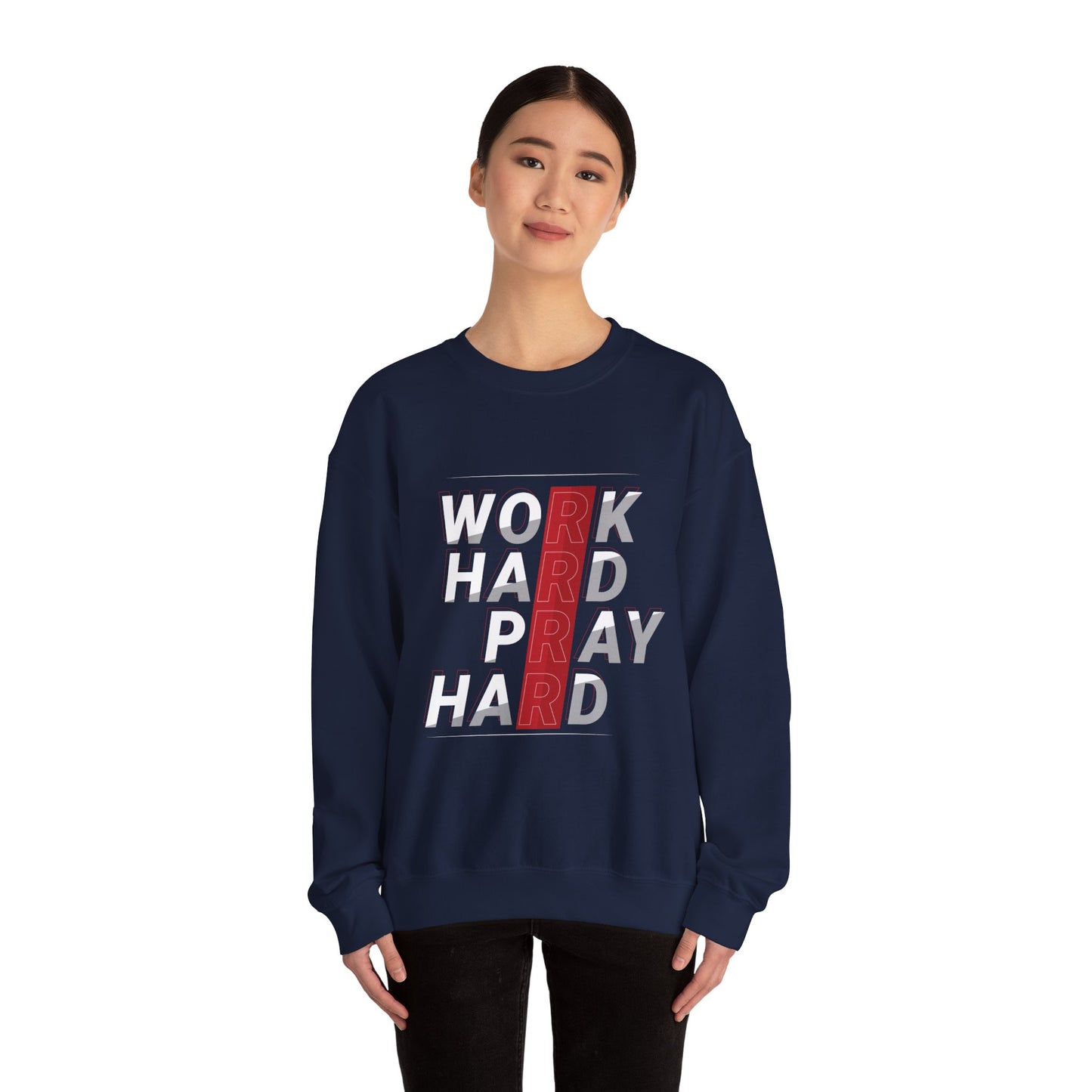 Work Hard Pray Hard Unisex Heavy Blend™ Crewneck Sweatshirt