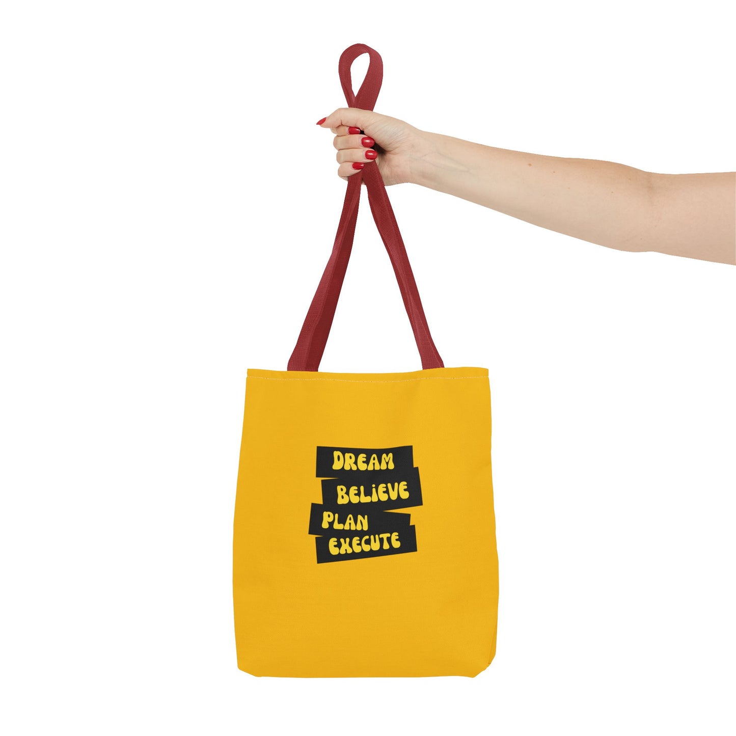 Dream Believe Plan Execute Tote Bag (AOP)