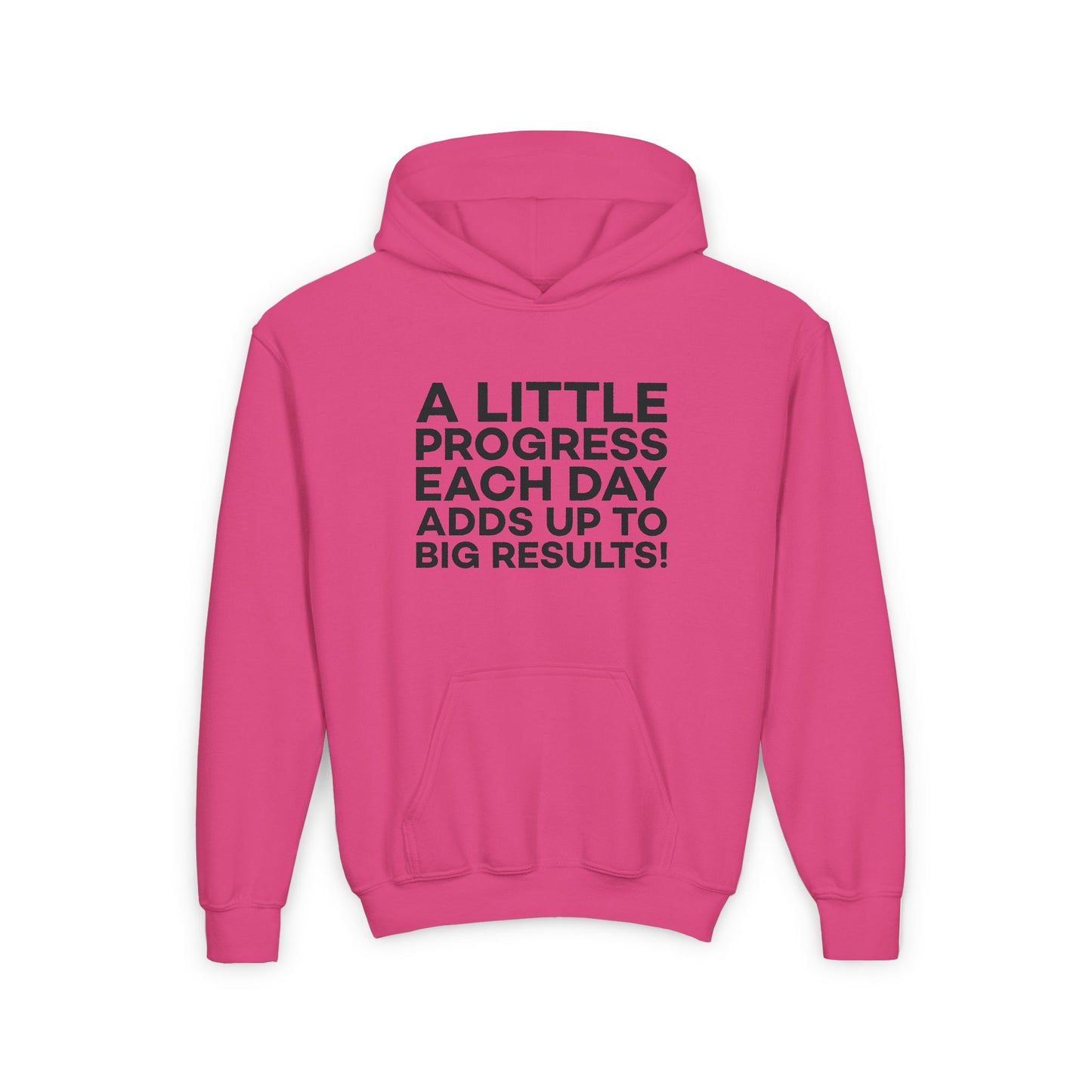 A Little Progress Each Day Adds Up To Big Results! Youth Heavy Blend Hooded Sweatshirt