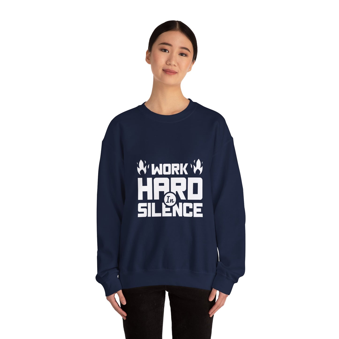 Work Hard In Silence Unisex Heavy Blend™ Crewneck Sweatshirt