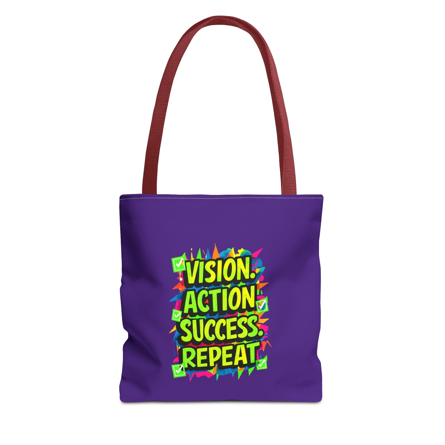 Vision Action Success Repeat Tote Bag (AOP)