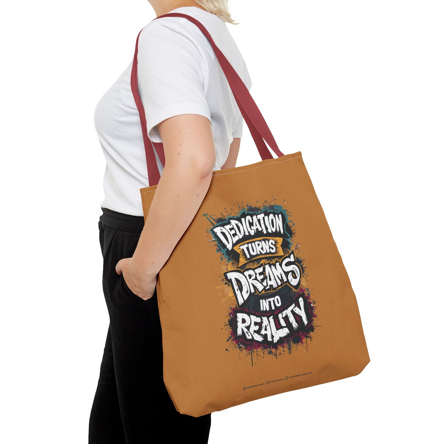 Dedication Turns Dreams Into Reality Tote Bag (AOP)