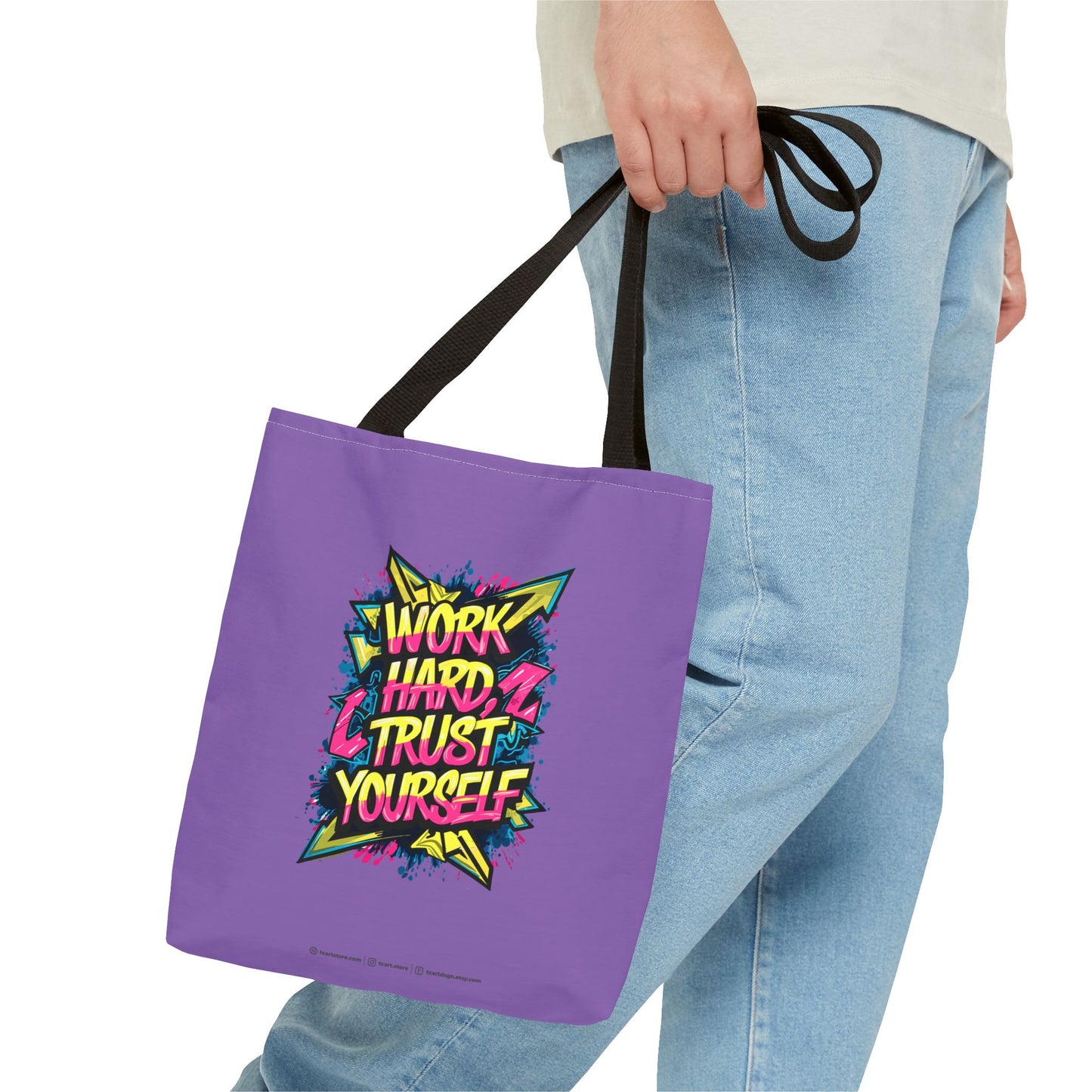 Work Hard Trust Yourself Tote Bag (AOP)