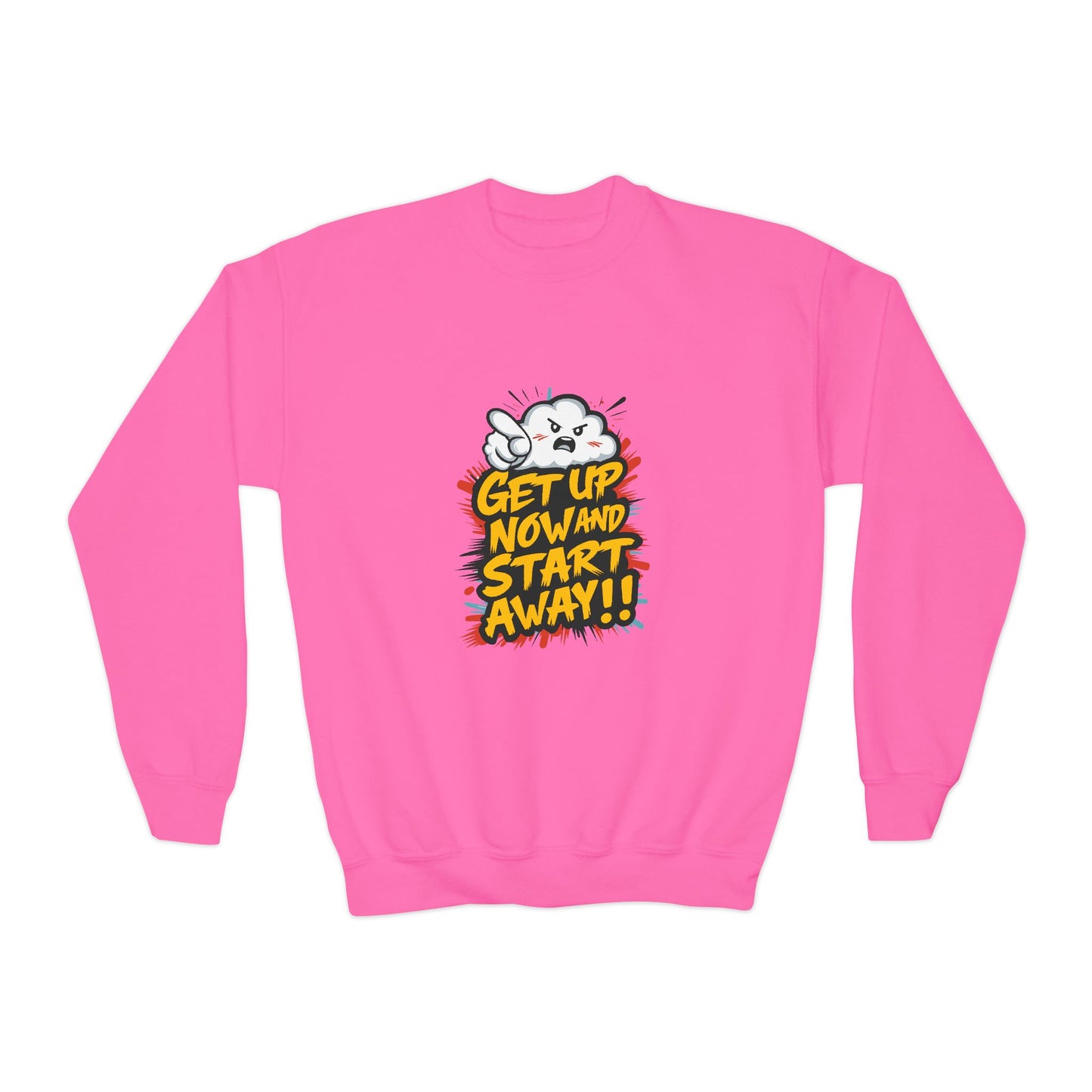 Get Up Now And Start Away!! Youth Crewneck Sweatshirt