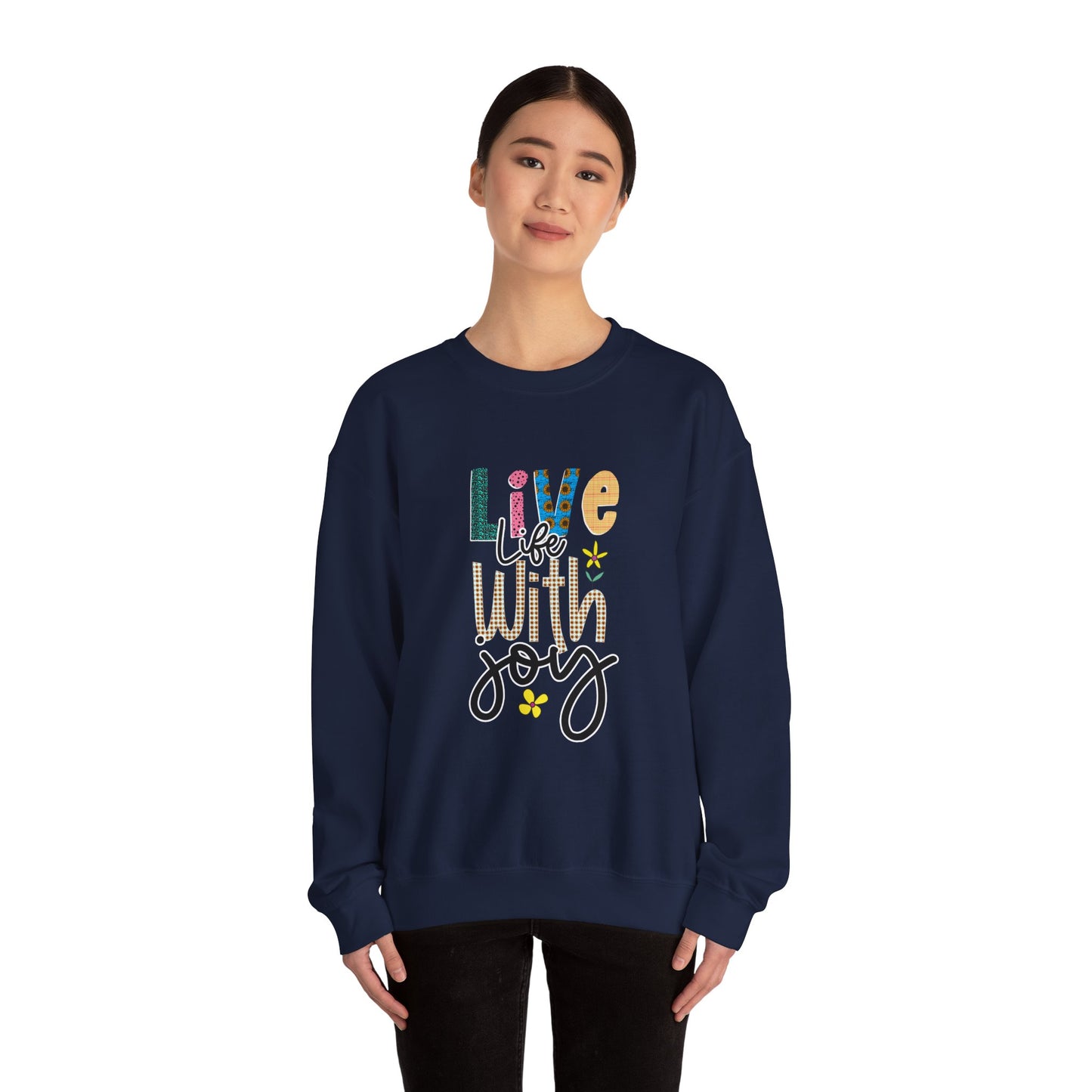 Live Life With Joy Unisex Heavy Blend™ Crewneck Sweatshirt
