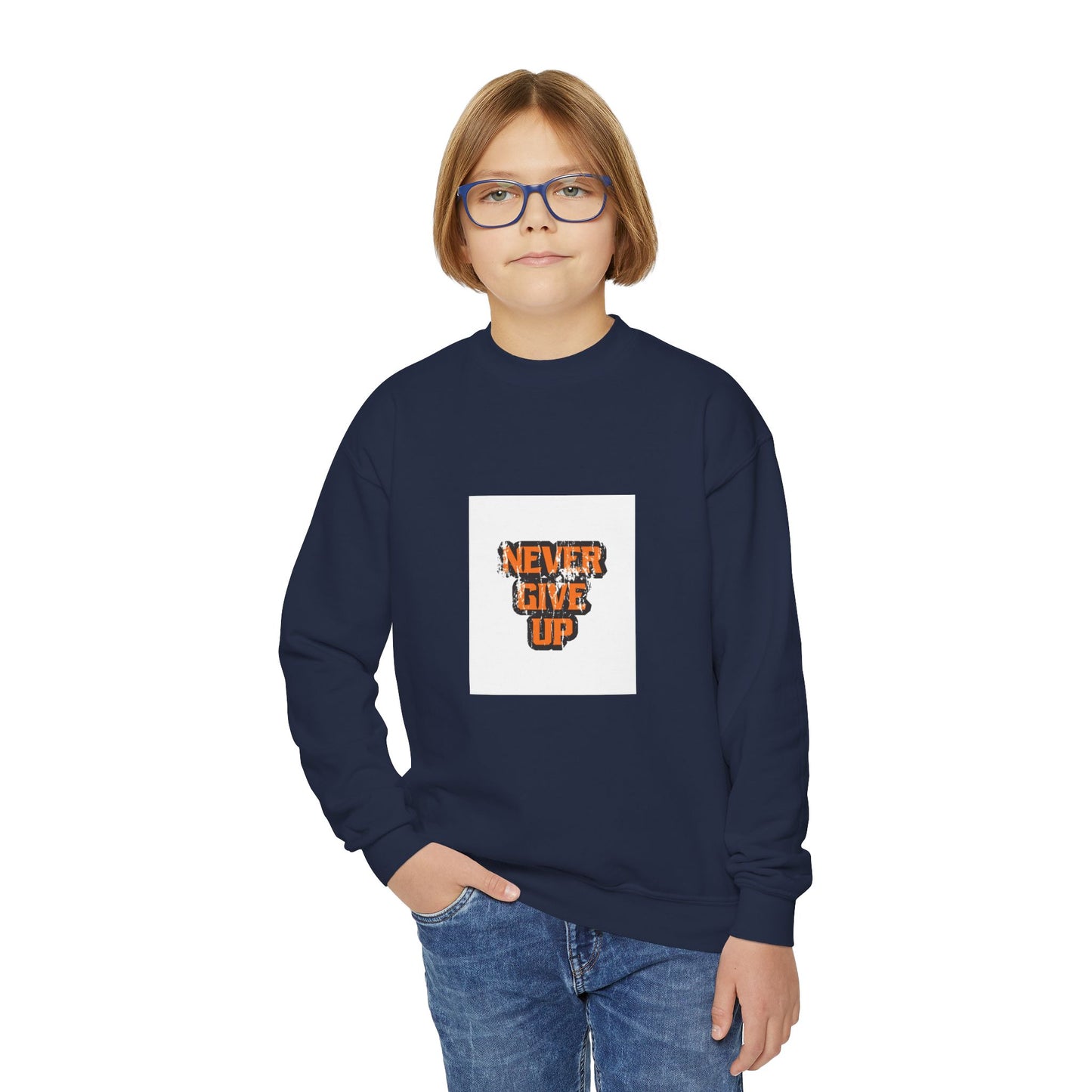Never Give Up Youth Crewneck Sweatshirt