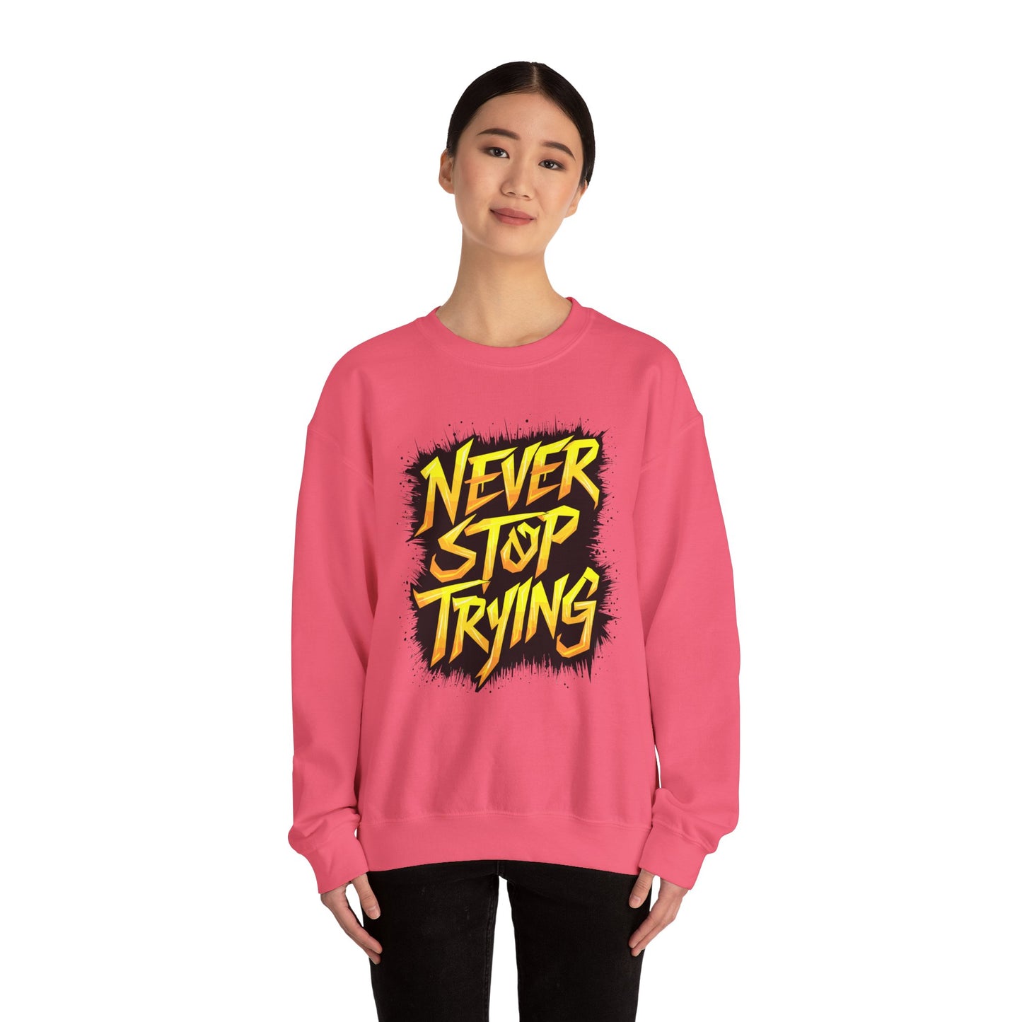 Never Stop Trying Unisex Heavy Blend™ Crewneck Sweatshirt