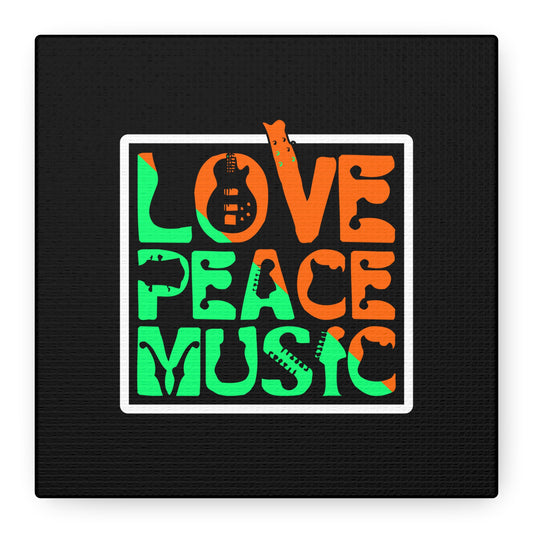 Love Peace Music Matte Canvas, Stretched, 1.25"