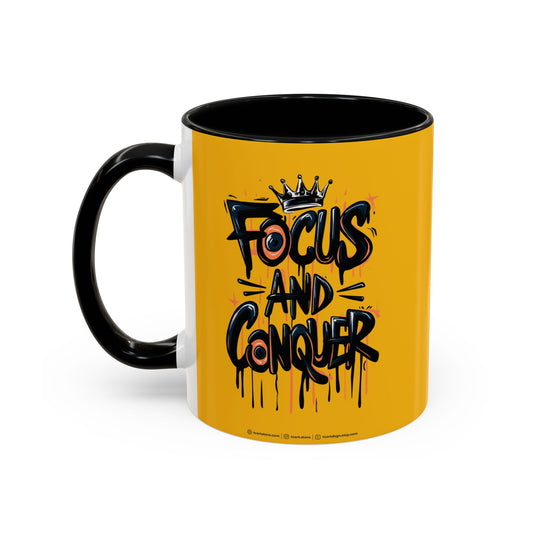 Focus And Conquer Accent Coffee Mug (11, 15oz)