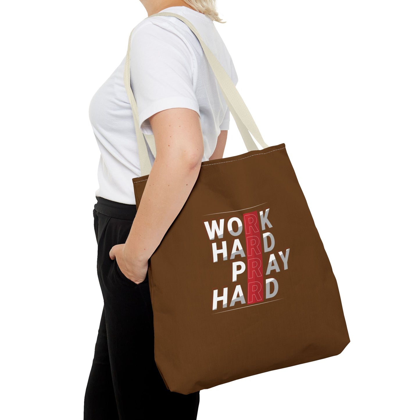 Work Hard Pray Hard Tote Bag (AOP)